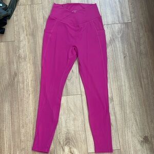 Buff bunny pink cross waist leggings with pockets